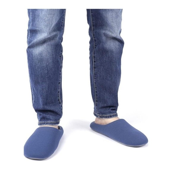 ULTRAIDEAS Men's Lightweight Cotton Slippers with Memory Foam and Soft Sole - Picture 9 of 11